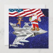 Patriottisch / gevechtsvliegtuig Kerstmis Kaart (Voorkant)