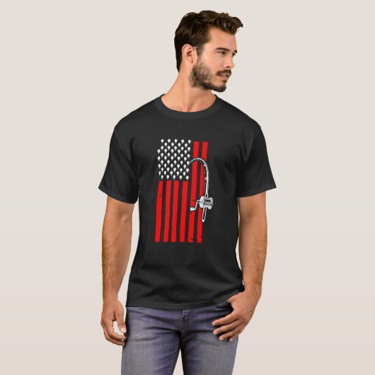 Patriottisch Gevist met Amerikaanse VS vlag groot T-shirt (Voorkant volledig)
