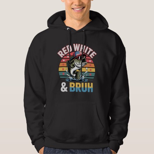 Patriottisch Gevist Rood Wit & Bruh Hoodie (Voorkant)