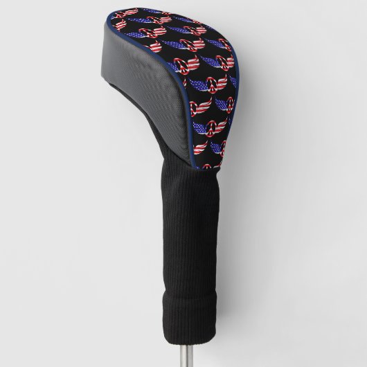 Patriottisch gevlekt vredesteken golfheadcover (Schuin)