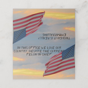 Patriottisch gevouwen plaatskaart plaatskaartje