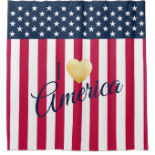 Patriottisch Gezegde Ik hou van Amerikaanse vlag Douchegordijn (Voorkant)