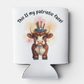 Patriottisch gezicht chagrijnige hoogland koe blikjeskoeler (Achterkant)