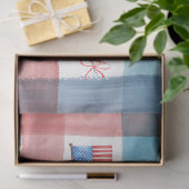 Patriottisch Gingham Amerika 4 juli Zomer Tissuepapier (Geschenk)