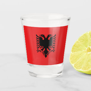Patriottisch glas met vlag van Albanië