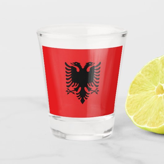 Patriottisch glas met vlag van Albanië (Voorkant)