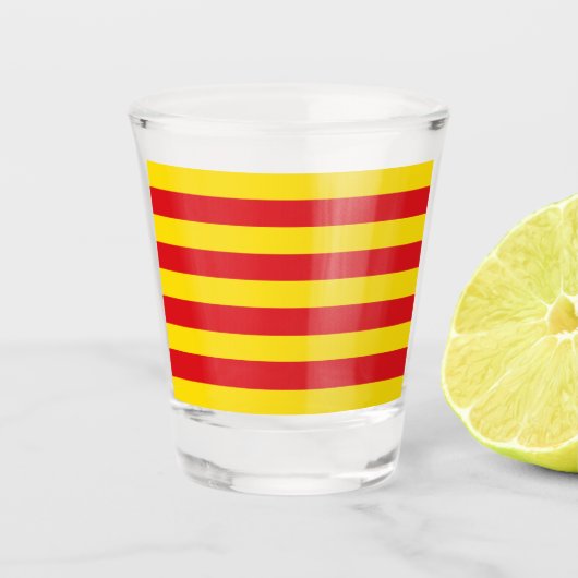 Patriottisch glas met vlag van Catalonië (Voorkant)