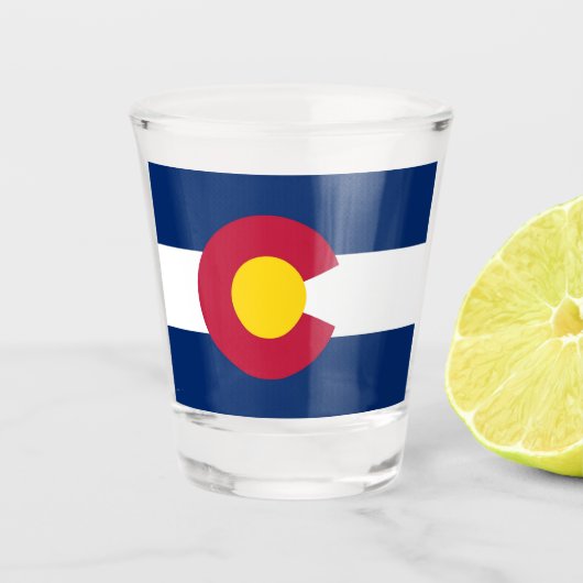 Patriottisch glas met vlag van Colorado, Verenigde (Voorkant)