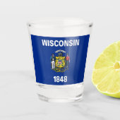 Patriottisch glas met vlag van de staat Wisconsin (Voorkant)