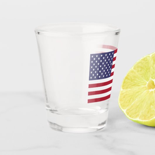 Patriottisch glas met vlag van de VS (Links)