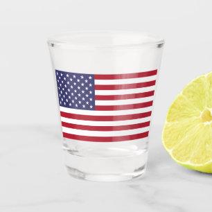 Patriottisch glas met vlag van de VS