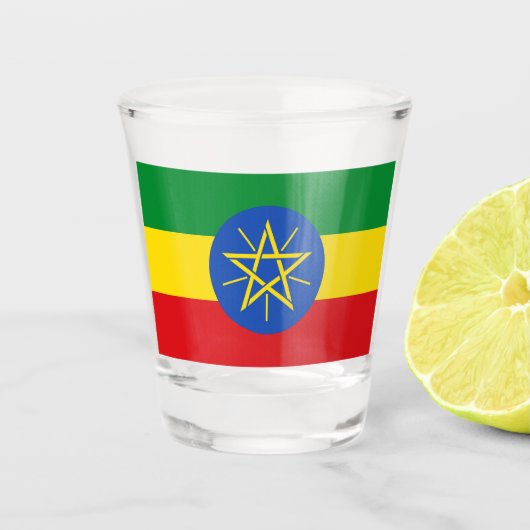 Patriottisch glas met vlag van Ethiopië (Voorkant)