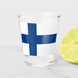 Patriottisch glas met vlag van Finland