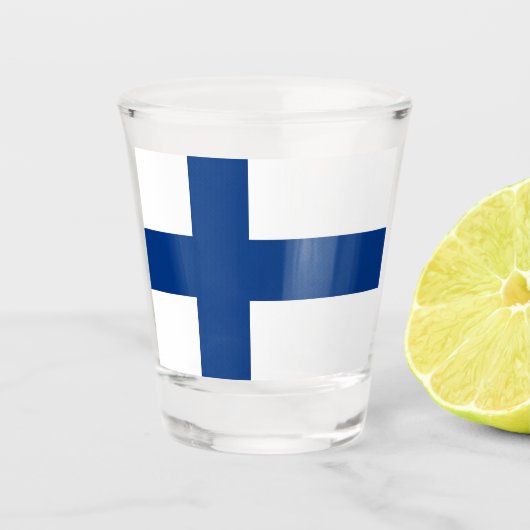 Patriottisch glas met vlag van Finland (Voorkant)