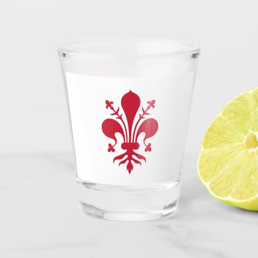 Patriottisch glas met vlag van Florence, Italië (Voorkant)