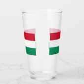 Patriottisch glas met vlag van Hongarije (Links)