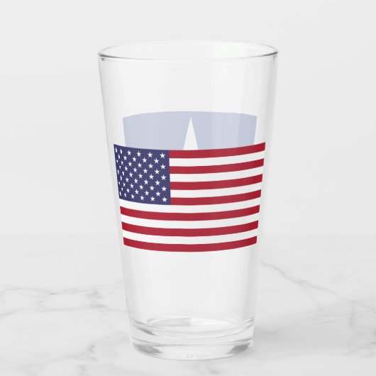 Patriottisch glas met vlag van Houston (Achterkant)