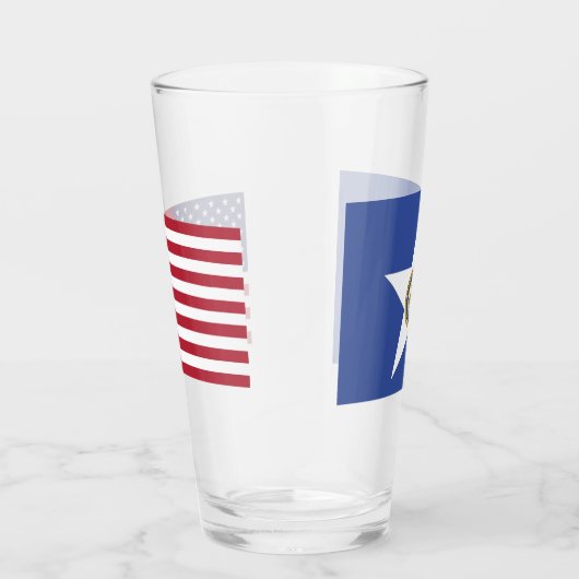 Patriottisch glas met vlag van Houston (Rechts)