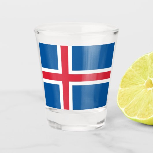 Patriottisch glas met vlag van IJsland (Voorkant)