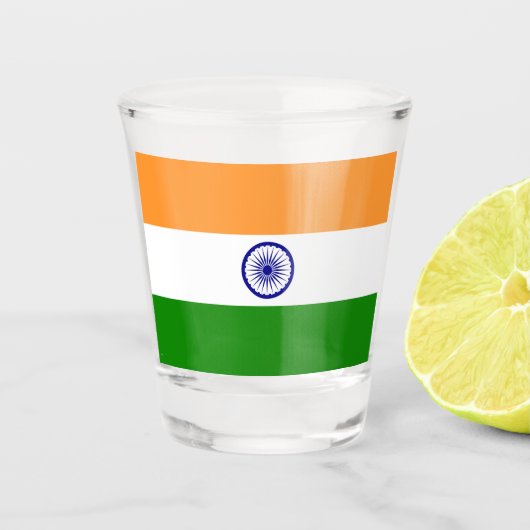 Patriottisch glas met vlag van India (Voorkant)