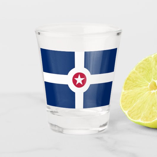 Patriottisch glas met vlag van Indianapolis (Voorkant)