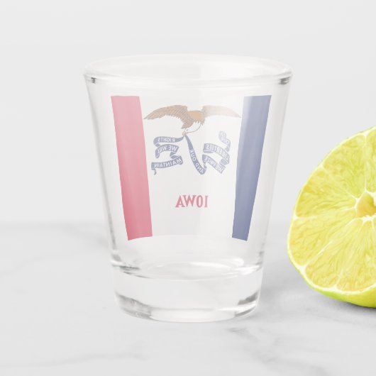 Patriottisch glas met vlag van Iowa (Achterkant)