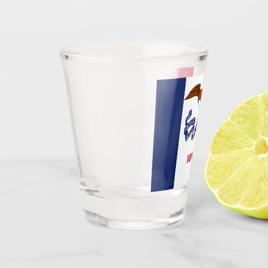 Patriottisch glas met vlag van Iowa (Links)