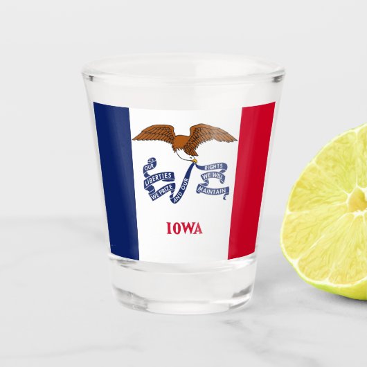 Patriottisch glas met vlag van Iowa (Voorkant)