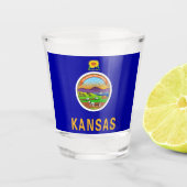 Patriottisch glas met vlag van Kansas (Voorkant)