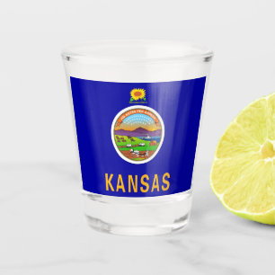 Patriottisch glas met vlag van Kansas