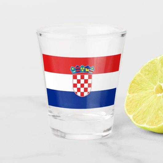 Patriottisch glas met vlag van Kroatië (Voorkant)