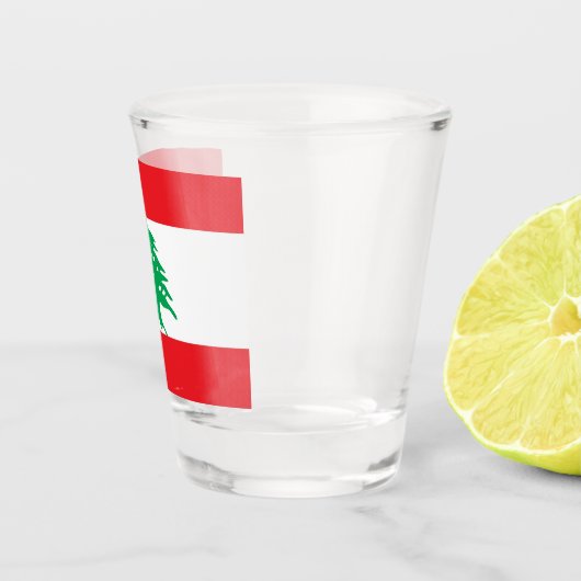 Patriottisch glas met vlag van Libanon (Rechts)