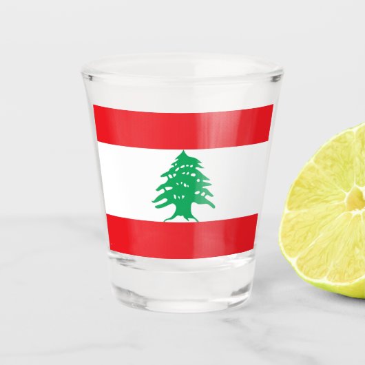 Patriottisch glas met vlag van Libanon (Voorkant)