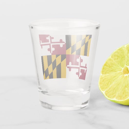 Patriottisch glas met vlag van Maryland (Achterkant)