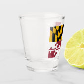 Patriottisch glas met vlag van Maryland (Links)