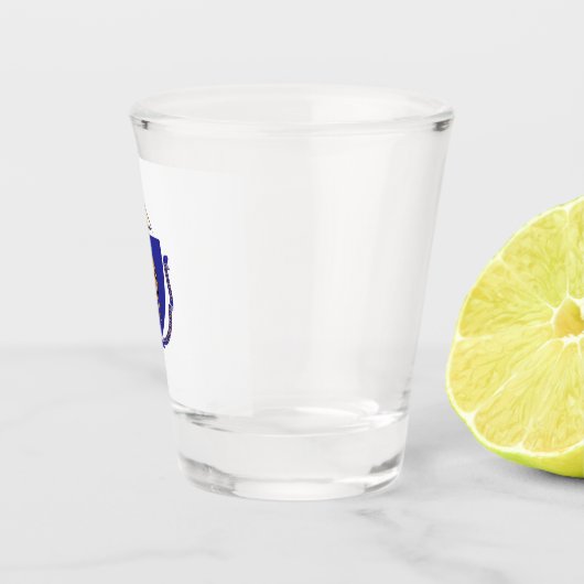 Patriottisch glas met vlag van Massachusetts (Rechts)