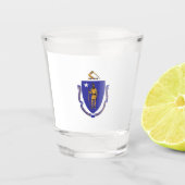 Patriottisch glas met vlag van Massachusetts (Voorkant)