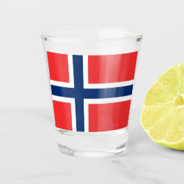 Patriottisch glas met vlag van Noorwegen