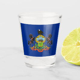 Patriottisch glas met vlag van Pennsylvania