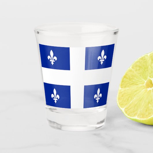 Patriottisch glas met vlag van Quebec (Voorkant)
