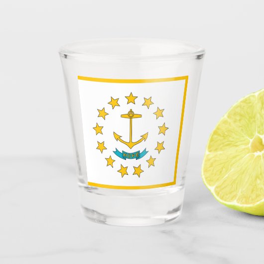 Patriottisch glas met vlag van Rhode Island (Voorkant)