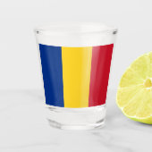 Patriottisch glas met vlag van Roemenië (Voorkant)