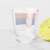 Patriottisch glas met vlag van Servië (Achterkant)