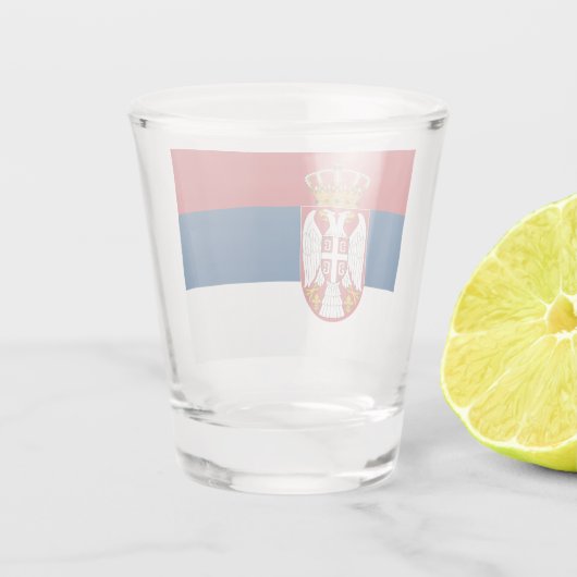 Patriottisch glas met vlag van Servië (Achterkant)