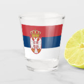 Patriottisch glas met vlag van Servië (Voorkant)
