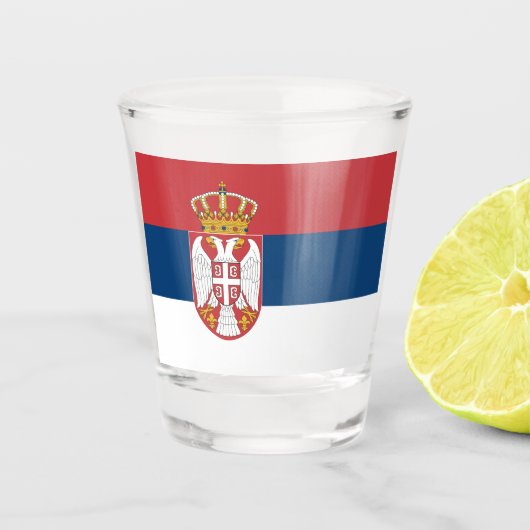 Patriottisch glas met vlag van Servië (Voorkant)