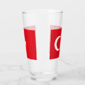 Patriottisch glas met vlag van Turkije (Links)
