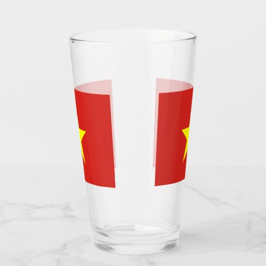 Patriottisch glas met vlag van Vietnam (Links)