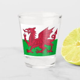 Patriottisch glas met vlag van Wales