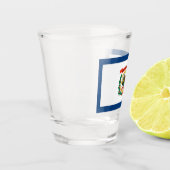 Patriottisch glas met vlag van West Virginia (Links)